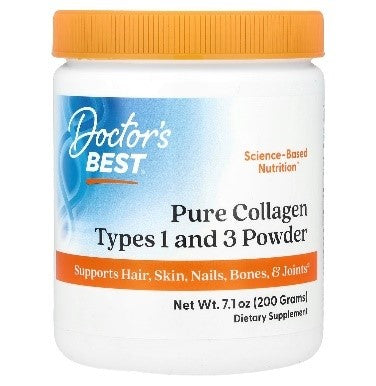 Doctor’s Best Pure Collagen Powder – 200 g Types 1 and 3 for Skin and Joints