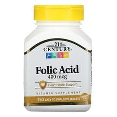21st Century Folic Acid 400 mcg bottle front label