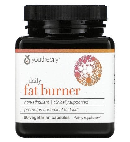 Youtheory Daily Fat Burner – 60 Vegetarian Capsules for Weight Loss and Energy